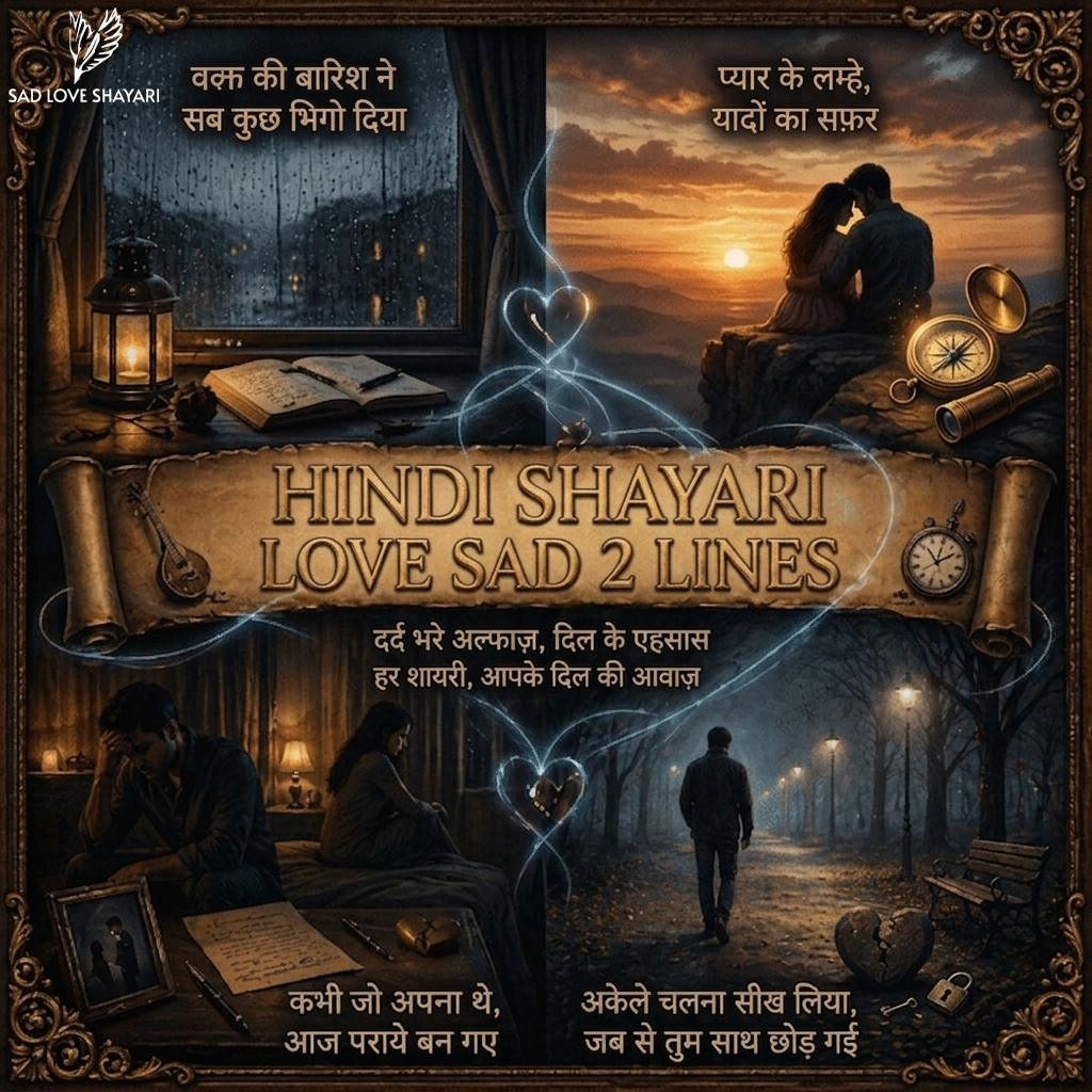 Hindi Shayari Love Sad 2 Lines